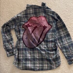 SOJARA oversized plad Button Down Shirt